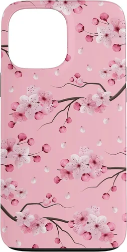 Vista 24 de Japanese Cherry Blossom Floral Flower Pattern Pastel Pink Case for iPhone 17