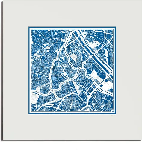 Vista 121 de O3 Design Studio Mapa de corte de papel de París, color negro mate, 20 x 20 pulgadas, arte en papel