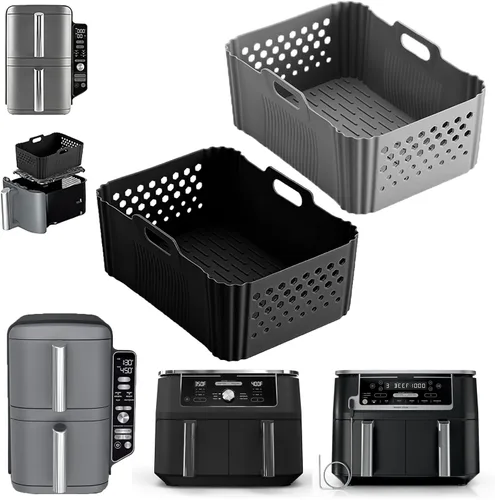 Vista 15 de LYHOLKEER Forros de silicona para freidora de aire Chefman de 6 cuartos de galón, Instant Pot Vortex Plus 6QT XL, 1 cesta cuadrada de silicona
