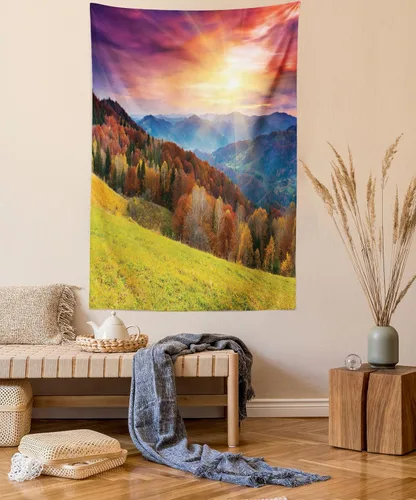 Vista 31 de Lunarable Tapiz de los años 90, historia inspirada en el arte pop, ilustración temática de baile de celebración, decoración de tela para colgar