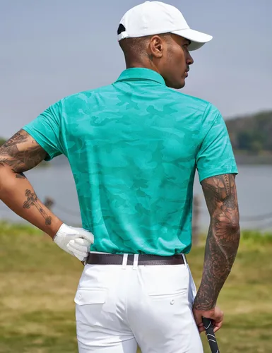 Vista 91 de TAPULCO Camisetas tipo polo de secado rápido para hombre, diseño de camuflaje, atléticas, ligeras, transpirables, casuales, para golf