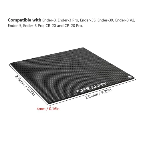 Vista 7 de Creality Plataforma de cama de cristal oficial para impresora 3D Ender 3, placa de vidrio templado de 235x235 mm para Ender 3 PRO/Ender 5 PRO/Ender
