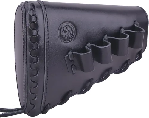 Vista 25 de Almohadilla de cuero para mejilla de culata cosida a mano para rifle 38/357 45-70 308 .22LR 12GA Mano zurda - Negro