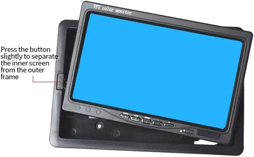 Vista 3 de Monitor de cámara de respaldo de vehículo HD de 7 pulgadas solamente, pantalla LCD TFT a color de visión trasera para automóvil, SUV, camioneta