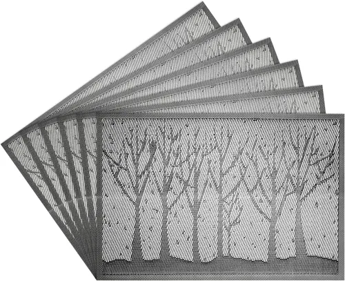 Vista 12 de Juego de 4 manteles individuales de PVC para cocina, aislamiento térmico y resistente a las manchas, rectangular, lavable, reciclado