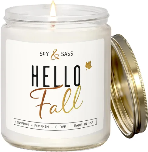 Vista 12 de Velas de Manzana y Canela, Vela de Manzana y Canela - 'Apple Cinnamon' Infundida con Aceites Esenciales I Velas de Soja Aromáticas Fuertes