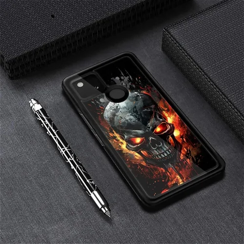 Vista 1793 de Compatible con Google Pixel 4A 5G Mobile Case Creative Acrylic Panel trasero Silicona Protección Grip especialmente diseñado para Google Pixel 4A 5G
