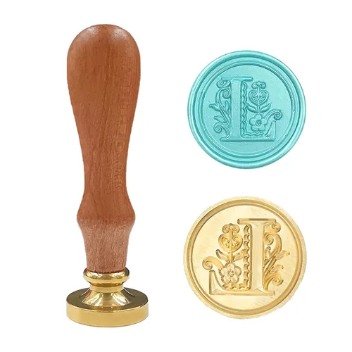Vista 24 de Sello medieval tradicional de cera del alfabeto, con cabeza de latón, con mango de madera, para tarjetas, sobres, regalo (letra A)