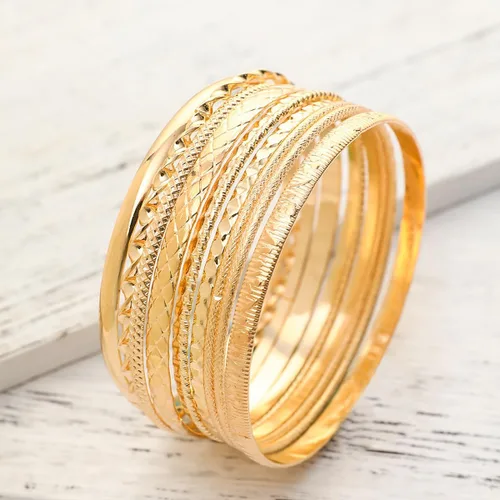 Vista 4 de 10 pulseras de oro para mujer, brazaletes de plata, joyería de disfraz indio, pulseras de discoteca de moda para pulsera de oro