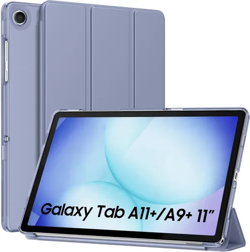 Vista 44 de MoKo Funda para Galaxy Tab A9+/A9 Plus de 11 pulgadas 2023, Funda Protectora Inteligente Delgada con Soporte y Carcasa Trasera Translúcida de PC