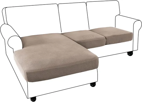 Vista 27 de Funda de sofá seccional de 3 piezas para sofá seccional en forma de L, protector elástico de muebles para sofá seccional izquierdo o derecho