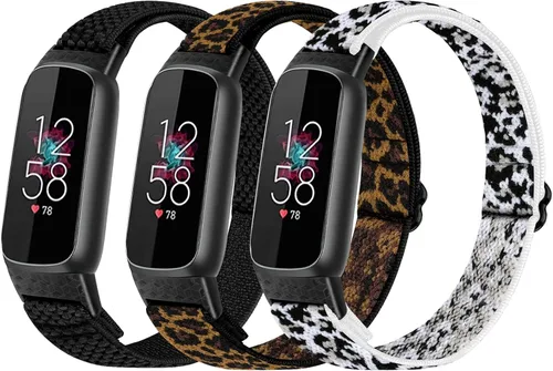 Vista 10 de TumpCez Bandas elásticas de nailon compatibles con correas Fitbit Luxe para mujeres y hombres, elásticas, ajustables, transpirables, cómodas