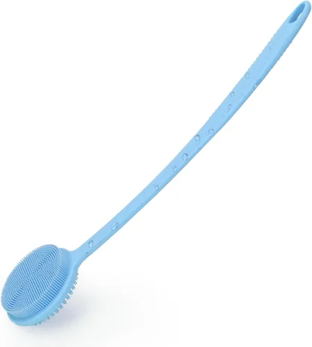 Vista 11 de Paquete de 2 cepillos de espalda para ducha, cepillo corporal de mango largo de 17 pulgadas, cepillo de ducha de doble cara para exfoliación