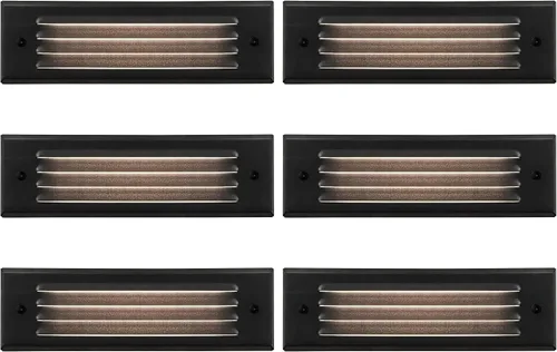 Vista 9 de GKOLED Luces LED de bajo voltaje, luz de montaje en superficie de 4 W 12 V con placa frontal con listones horizontales, escaleras de camino, 2700 K