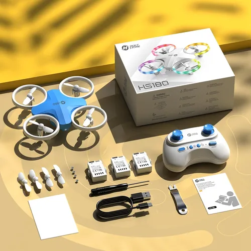Vista 9 de Holy Stone Mini dron HS180 LED para niños principiantes, cuadricóptero RC con 3 baterías de vuelo de 21 minutos, fácil de volar, inicio con una