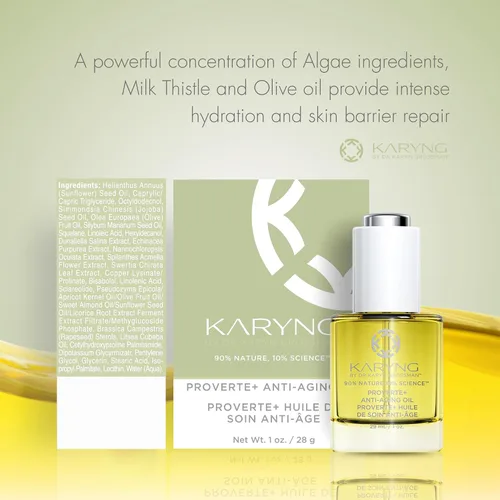 Vista 4 de Karyng ProVerte - Suero antienvejecimiento, hidratante facial reafirmante y suavizante con aceite de jojoba, tratamiento facial ligero para líneas