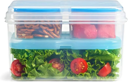 Vista 3 de Fit & Fresh 216HL - Juego de entrada con bolsa de hielo, 3 recipientes reutilizables para control de porciones, sin BPA, apto para microondas