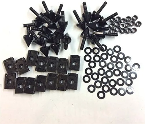 Vista 3 de XKMT-Kit de tornillos de carenado de punta negra compatible con YZF-R1 2000-2001 [B01710RWA2]