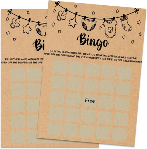 Vista 13 de Baby ABC Juego de Baby Shower, 30 unidades, kraft, juego de mesa, todas las edades, inglés, cartulina, manual, unisex, baby shower y alfabeto