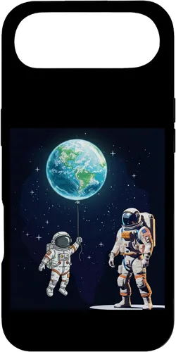 Vista 27 de Astronauts in Space Parent & Child in spacesuits with Planet Case for iPhone 16