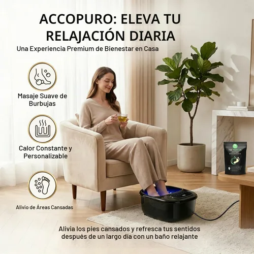 Vista 2 de Bañera de remojo de pies con ozono y UV, masajeador de baño de spa Negro