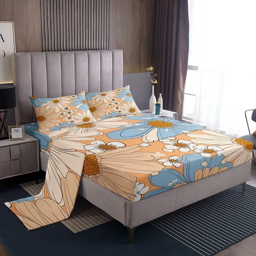 Vista 16 de Erosebridal Groovy - Juego de sábanas para decoración de fiesta para niñas y mujeres, diseño de signo de paz, tamaño individual, sábanas de mariposa