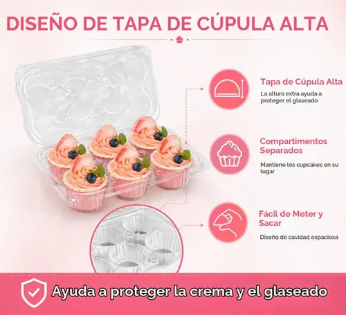 Vista 6 de Soporte para cajas de contenedores de mini cupcakes, 6 unidades con 200