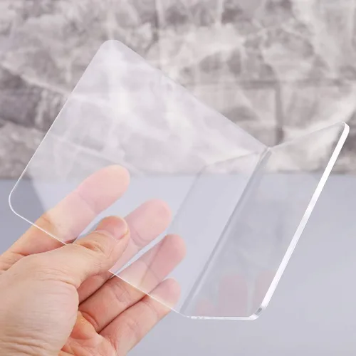 Vista 8 de 2 soportes para libros, sujetalibros de acrílico transparente, soportes antideslizantes para libros, películas, CDs, videojuegos