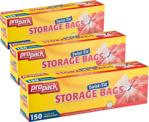 Vista 7 de Bolsas de almacenamiento de plástico desechables con lazo giratorio original, tamaño de 1 galón, 400 bolsas, ideales para el hogar, oficina Paquete