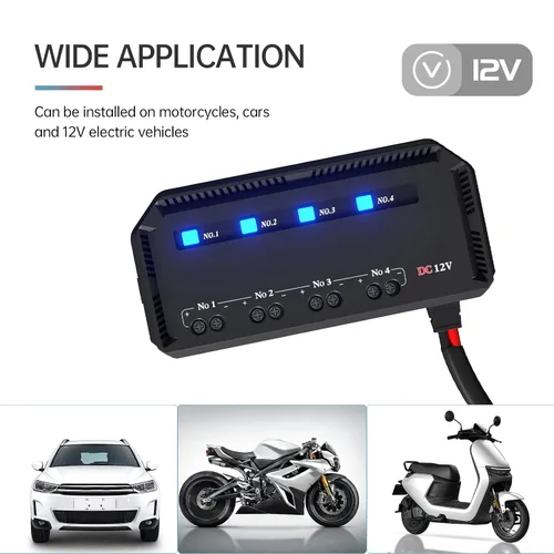 Vista 5 de Caja de 4 vías y relés, kit de bloque de caja de relé de 12 V 20 A con indicador LED, caja de bloque de relé universal para motocicleta, automóvil