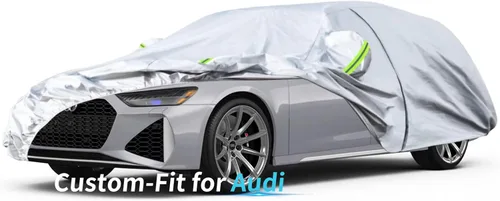 Vista 18 de Funda a medida para automóvil Audi, 7 capas de cubierta impermeable para automóvil para todo tipo de clima, para exteriores, cubierta completa