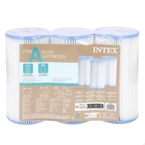 Vista 13 de INTEX 29002E - Cartucho de filtro de piscina tipo A: para bombas de filtro INTEX, fácil de limpiar, papel Dacron, filtración eficiente, paquete