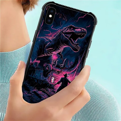 Vista 124 de Funda compatible con iPhone XR, diseño de elefantes africanos para niñas, diseño de patrón a prueba de golpes, antiarañazos, carcasa trasera