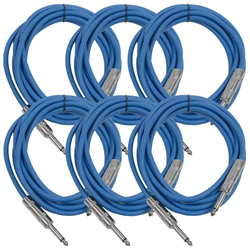 Vista 23 de Seismic Audio Cables de guitarra para altavoces, cables de guitarra TS de ¼ pulgadas, 3 pies, multicolor, paquete de 6 Color múltiple