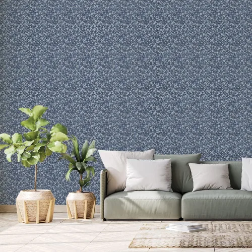 Vista 5 de Tempaper x She She Blue Flamboyan Removable Peel and Stick Wallpaper, 20.5" x 33', Made in the USA