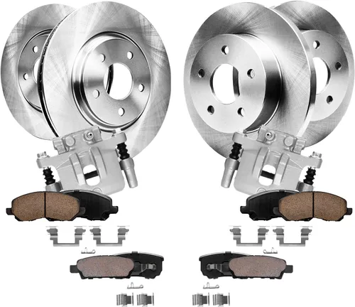 Vista 51 de Detroit Axle - Kit de frenos para Land Rover LR3 2005-2009, Rotores de freno deportivos Range Rover 2006-2009 y pastillas de freno de cerámica 2007