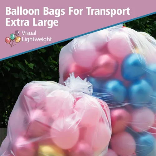 Vista 5 de 2 bolsas de globos de 59 x 98.4 pulgadas para transportar globos para bodas, fiestas Bolsas de globos para transporte extra grandes, los globos