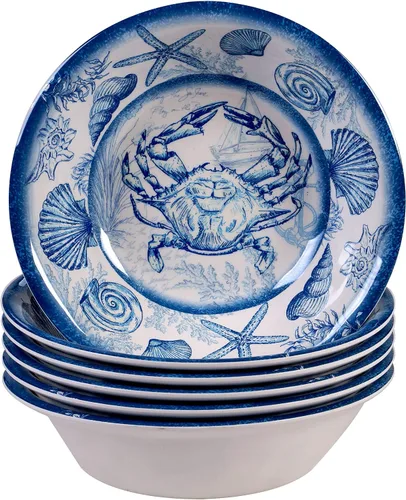 Vista 4 de Certified International Oceanic - Juego de vajilla de melamina de 12 piezas, servicio para 4, multicolor