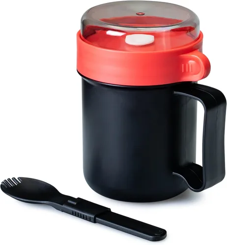 Vista 19 de MATICAN Taza de sopa para microondas con tapa, recipiente para sopa con tapa para fideos ramen, sopa, bebidas, apto para microondas, incluye Gris