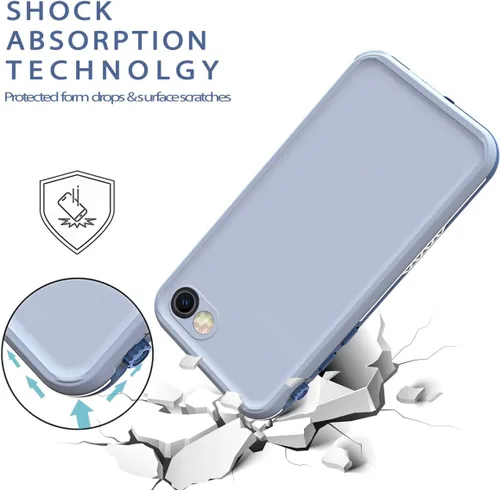 Vista 4 de Funda impermeable para iPhone 8/7/SE 2020, protector de pantalla integrado, totalmente sellado, a prueba de golpes, a prueba de nieve, bajo el agua