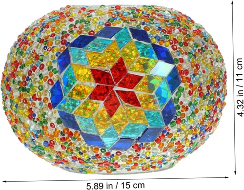 Vista 5 de DOITOOL Elegante pantalla decorativa para el hogar, pantalla de cristal de reemplazo para lámparas de mosaico, cubierta de lámpara de mesa de diseño