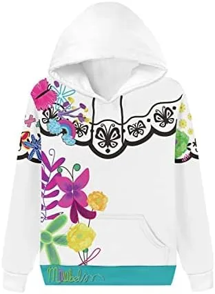 Vista 3 de Mirabel Madrigal - Sudadera con capucha para cosplay de Isabela con estampado de Mirabel chaqueta de Halloween para mujer