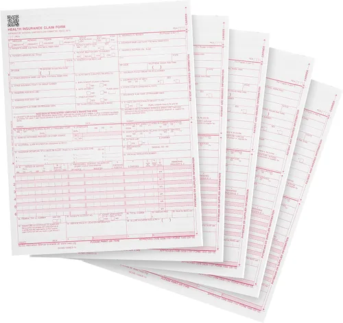 Vista 4 de Formularios de reclamación 100 CMS 1500, HCFA actual 02/2012 Nueva versión válida para formularios de reclamación HCFA 1500, alineación con software