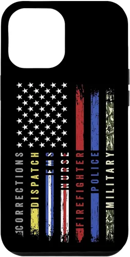 Vista 26 de First Responder Hero Flag Nurse EMS Police Fire Brigade - Carcasa militar para iPhone 17