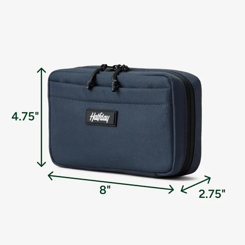 Vista 3 de Halfday Sidekick Tech - Kit organizador Soporte abatible para teléfono/tableta, bolsa con cremallera plana con Power Mesh y elástico para cable
