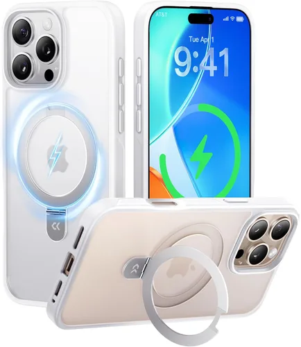 Vista 41 de CASEKOO - Funda diseñada para iPhone 14 Pro con soporte magnético invisible [protección contra caídas de grado militar] [compatible con MagSafe]