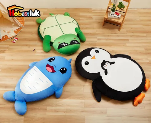 Vista 8 de Hobestluk Puf - Cojín de suelo para puf, puf para adultos, tumbona para sala de estar, dormitorio o sala de juegos (negro, mediano, pingüino)