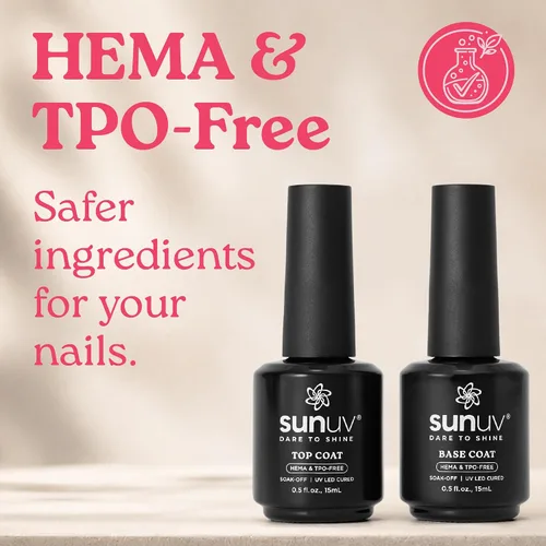 Vista 2 de SUNUV Juego de 2 capas base y superior de gel sin Hema y TPO de 0.5 fl oz