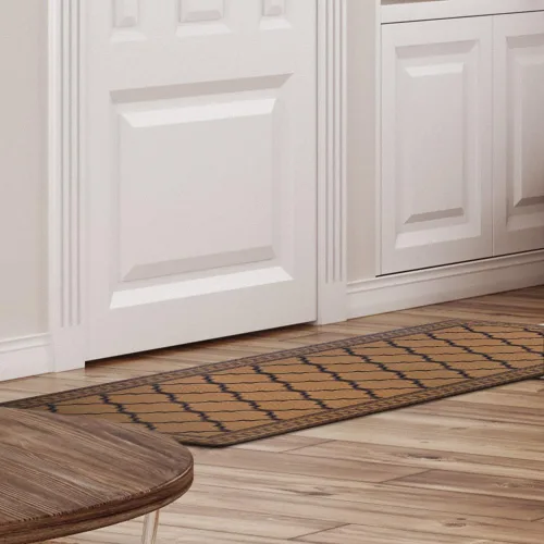 Vista 2 de Carvapet Tapete antideslizante marroquí con textura de panal de abeja, tapete de cocina, para interiores y exteriores, fácil de limpiar, tapetes