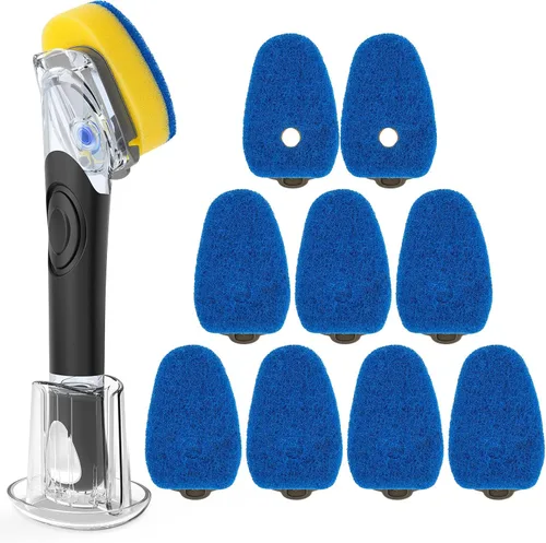 Vista 10 de Kit de varita de cocina antiarañazos con repuesto de esponja y soporte Azul
